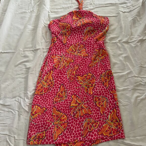 Vintage Lilly Pullitzer Butterfly Strapless Dress, size 2 - Picture 3 of 7